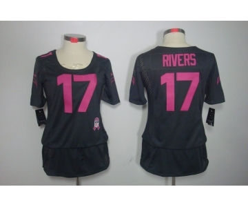 nike women nfl jerseys san diego chargers #17 rivers dk.grey[breast cancer awareness]