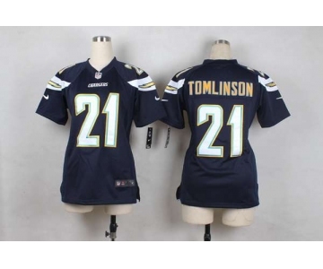 nike women nfl jerseys san diego chargers #21 tomlinson blue[nike]