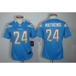 nike women nfl jerseys san diego chargers #24 mathews lt.blue[nike limited]