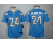 nike women nfl jerseys san diego chargers #24 mathews lt.blue[nike limited]