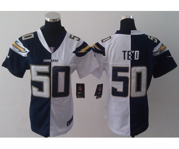 nike women nfl jerseys san diego chargers #50 manti teo white-blue[nike split]