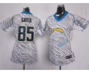 nike women nfl jerseys san diego chargers #85 gates [fem fan zebra]