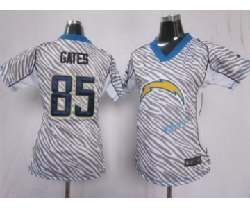 nike women nfl jerseys san diego chargers #85 gates [fem fan zebra]