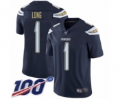 Youth Los Angeles Chargers #1 Ty Long Navy Blue Team Color Vapor Untouchable Limited Player 100th Season Football Jersey