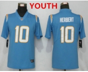 Youth Los Angeles Chargers #10 Justin Herbert Light Blue 2020 NEW Vapor Untouchable Stitched NFL Nike Limited Jersey