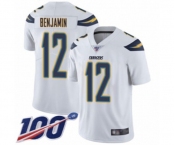 Youth Los Angeles Chargers #12 Travis Benjamin White Vapor Untouchable Limited Player 100th Season Football Jersey