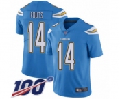 Youth Los Angeles Chargers #14 Dan Fouts Electric Blue Alternate Vapor Untouchable Limited Player 100th Season Football Jersey