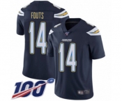 Youth Los Angeles Chargers #14 Dan Fouts Navy Blue Team Color Vapor Untouchable Limited Player 100th Season Football Jersey