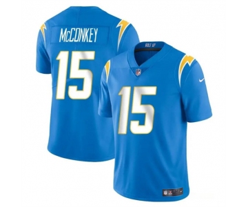 Youth Los Angeles Chargers #15 Ladd McConkey Light Blue 2024 Draft Vapor Limited Football Stitched Jersey