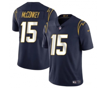 Youth Los Angeles Chargers #15 Ladd McConkey Navy 2024 Draft Vapor Limited Football Stitched Jersey