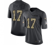 Youth Los Angeles Chargers #17 Philip Rivers Limited Black 2016 Salute to Service Football Jersey