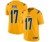 Youth Los Angeles Chargers #17 Philip Rivers Limited Gold Inverted Legend Football Jersey