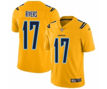 Youth Los Angeles Chargers #17 Philip Rivers Limited Gold Inverted Legend Football Jersey