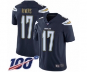 Youth Los Angeles Chargers #17 Philip Rivers Navy Blue Team Color Vapor Untouchable Limited Player 100th Season Football Jersey