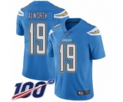 Youth Los Angeles Chargers #19 Lance Alworth Electric Blue Alternate Vapor Untouchable Limited Player 100th Season Football Jersey