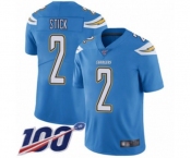 Youth Los Angeles Chargers #2 Easton Stick Electric Blue Alternate Vapor Untouchable Limited Player 100th Season Football Jersey