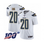 Youth Los Angeles Chargers #20 Desmond King White Vapor Untouchable Limited Player 100th Season Football Jersey