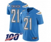 Youth Los Angeles Chargers #21 LaDainian Tomlinson Electric Blue Alternate Vapor Untouchable Limited Player 100th Season Football Jersey