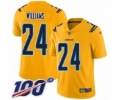 Youth Los Angeles Chargers #24 Trevor Williams Limited Gold Inverted Legend 100th Season Football Jersey