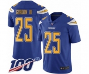 Youth Los Angeles Chargers #25 Melvin Gordon Limited Electric Blue Rush Vapor Untouchable 100th Season Football Jersey