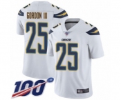 Youth Los Angeles Chargers #25 Melvin Gordon White Vapor Untouchable Limited Player 100th Season Football Jersey