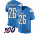 Youth Los Angeles Chargers #26 Casey Hayward Electric Blue Alternate Vapor Untouchable Limited Player 100th Season Football Jersey