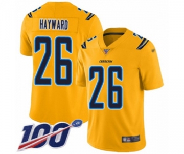 Youth Los Angeles Chargers #26 Casey Hayward Limited Gold Inverted Legend 100th Season Football Jersey