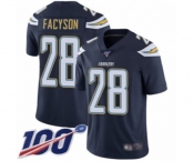 Youth Los Angeles Chargers #28 Brandon Facyson Navy Blue Team Color Vapor Untouchable Limited Player 100th Season Football Jersey