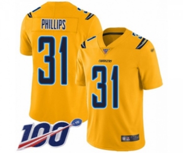 Youth Los Angeles Chargers #31 Adrian Phillips Limited Gold Inverted Legend 100th Season Football Jersey