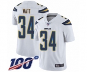 Youth Los Angeles Chargers #34 Derek Watt White Vapor Untouchable Limited Player 100th Season Football Jersey