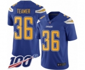 Youth Los Angeles Chargers #36 Roderic Teamer Limited Electric Blue Rush Vapor Untouchable 100th Season Football Jersey