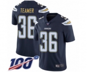 Youth Los Angeles Chargers #36 Roderic Teamer Navy Blue Team Color Vapor Untouchable Limited Player 100th Season Football Jersey