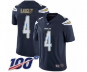 Youth Los Angeles Chargers #4 Michael Badgley Navy Blue Team Color Vapor Untouchable Limited Player 100th Season Football Jersey