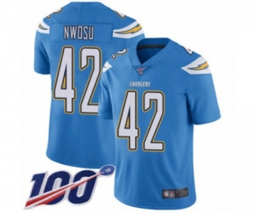 Youth Los Angeles Chargers #42 Uchenna Nwosu Electric Blue Alternate Vapor Untouchable Limited Player 100th Season Football Jersey