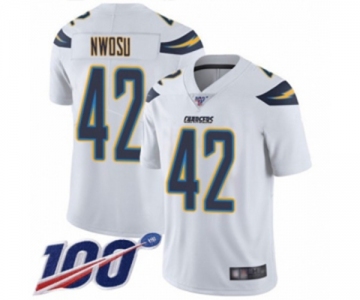 Youth Los Angeles Chargers #42 Uchenna Nwosu White Vapor Untouchable Limited Player 100th Season Football Jersey