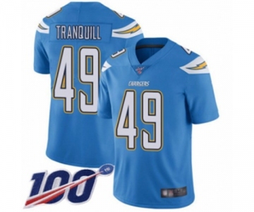 Youth Los Angeles Chargers #49 Drue Tranquill Electric Blue Alternate Vapor Untouchable Limited Player 100th Season Football Jersey