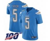 Youth Los Angeles Chargers #5 Tyrod Taylor Electric Blue Alternate Vapor Untouchable Limited Player 100th Season Football Jersey