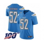 Youth Los Angeles Chargers #52 Denzel Perryman Electric Blue Alternate Vapor Untouchable Limited Player 100th Season Football Jersey