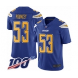 Youth Los Angeles Chargers #53 Mike Pouncey Limited Electric Blue Rush Vapor Untouchable 100th Season Football Jersey