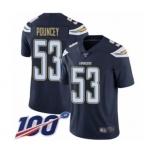 Youth Los Angeles Chargers #53 Mike Pouncey Navy Blue Team Color Vapor Untouchable Limited Player 100th Season Football Jersey