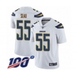 Youth Los Angeles Chargers #55 Junior Seau White Vapor Untouchable Limited Player 100th Season Football Jersey