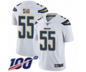 Youth Los Angeles Chargers #55 Junior Seau White Vapor Untouchable Limited Player 100th Season Football Jersey