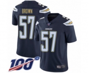 Youth Los Angeles Chargers #57 Jatavis Brown Navy Blue Team Color Vapor Untouchable Limited Player 100th Season Football Jersey