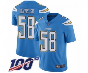 Youth Los Angeles Chargers #58 Thomas Davis Sr Electric Blue Alternate Vapor Untouchable Limited Player 100th Season Football Jersey