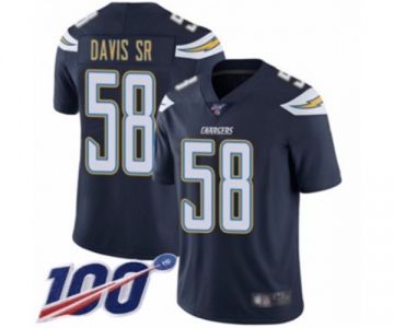 Youth Los Angeles Chargers #58 Thomas Davis Sr Navy Blue Team Color Vapor Untouchable Limited Player 100th Season Football Jersey