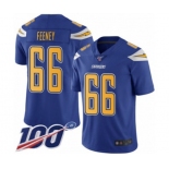 Youth Los Angeles Chargers #66 Dan Feeney Limited Electric Blue Rush Vapor Untouchable 100th Season Football Jersey