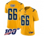 Youth Los Angeles Chargers #66 Dan Feeney Limited Gold Inverted Legend 100th Season Football Jersey