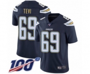 Youth Los Angeles Chargers #69 Sam Tevi Navy Blue Team Color Vapor Untouchable Limited Player 100th Season Football Jersey