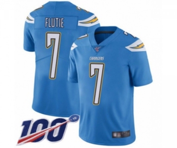 Youth Los Angeles Chargers #7 Doug Flutie Electric Blue Alternate Vapor Untouchable Limited Player 100th Season Football Jersey