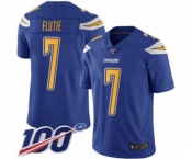 Youth Los Angeles Chargers #7 Doug Flutie Limited Electric Blue Rush Vapor Untouchable 100th Season Football Jersey